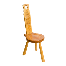 Spinning Chair with 'Wood Spirit' carving